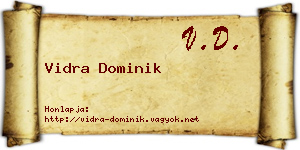 Vidra Dominik névjegykártya